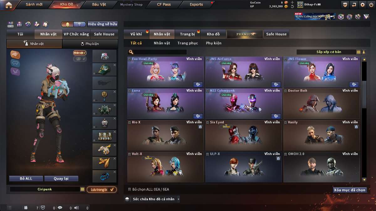 shop acc cf uy tin gia re